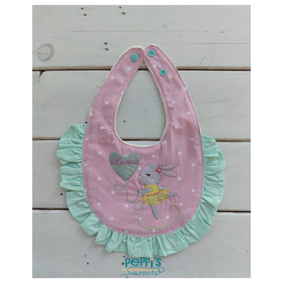 Персонализиран бебешки лигавник (100% памук) Персонализиран бебешки лигавник (100% памук)