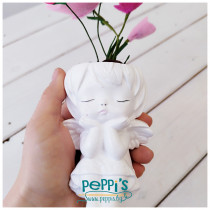 Цветя от филц в керамична кашпа