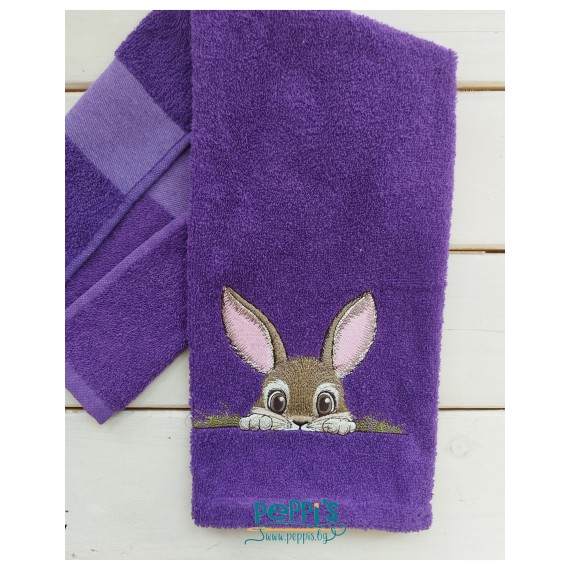 Кухненска кърпа с бродерия  Великденски заек