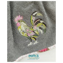 Кухненска кърпа с бродерия  Великденски Петел