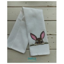 Кухненска кърпа с бродерия  Великденски заек
