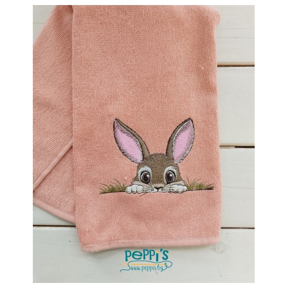 Кухненска кърпа с бродерия  Великденски заек