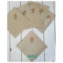 Декоративни салфетки за маса с бродерия цвете в стил шевица