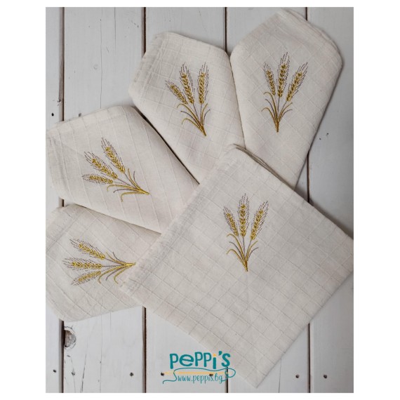 Декоративни салфетки за маса с бродерия житен клас Декоративни салфетки за маса с бродерия житен клас