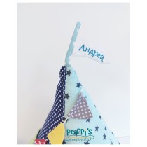 Мини персонализирана възглавничка за бебе от памук Платноходка Мини персонализирана възглавничка за бебе от памук Платноходка