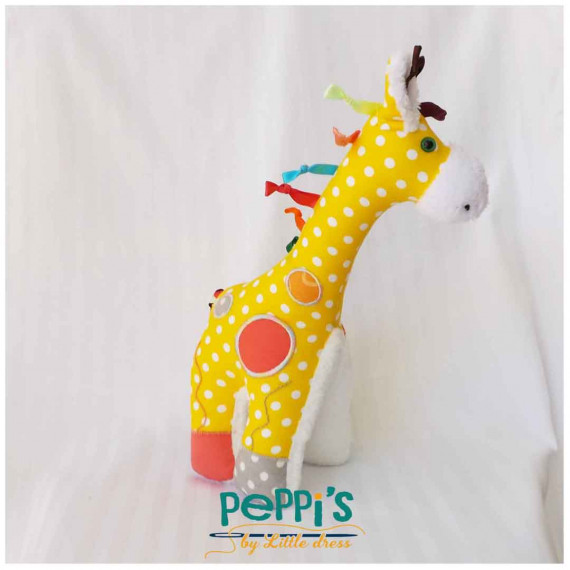 Персонализирана текстилна дрънкалка Жираф